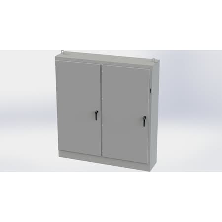 Saginaw Control & Engineering 3 Point Latch with Coinproof/Padlock Handle Electrical Enclosures, 84 in H, 18 in D, 77-3/4 in W SCE-84XM7818G